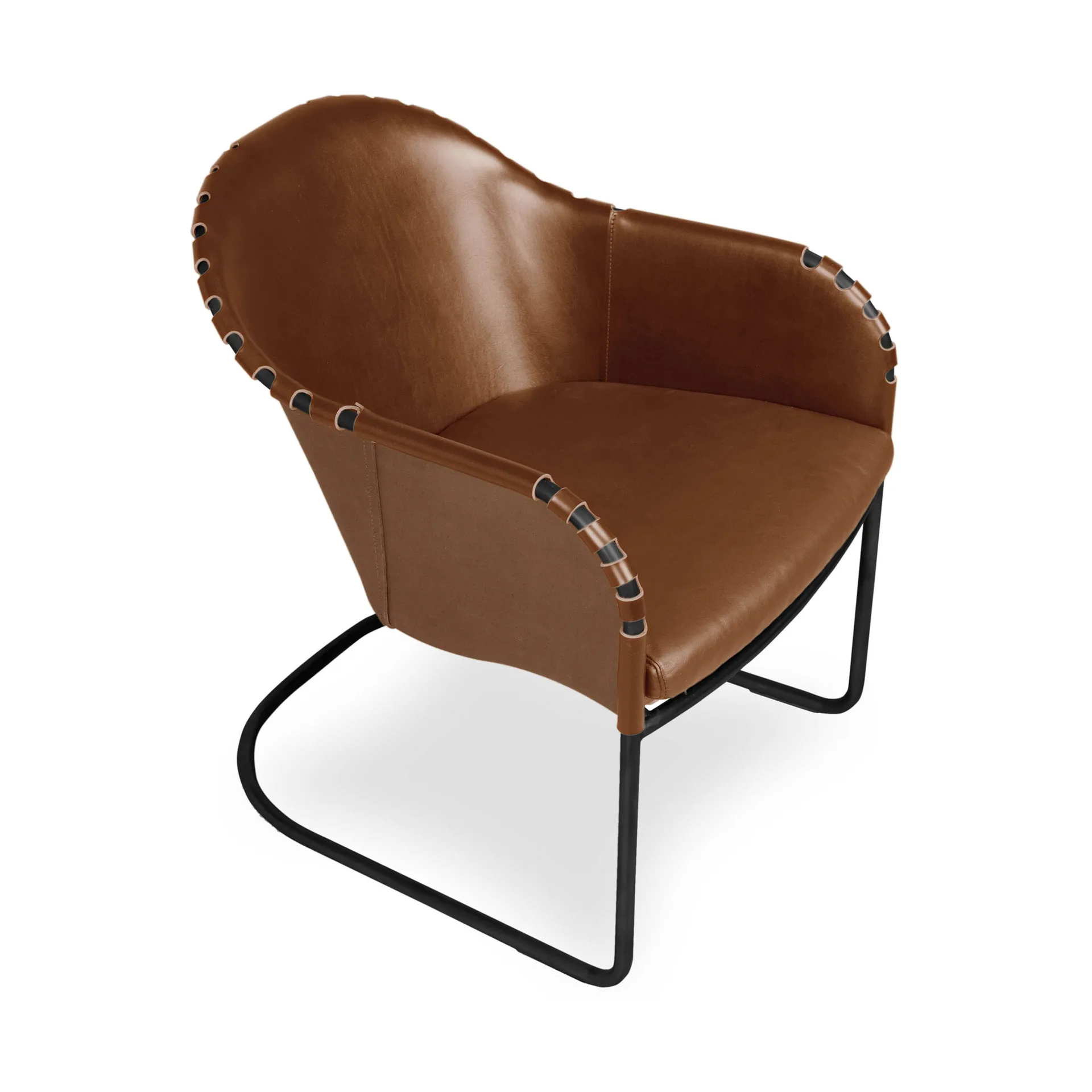 Fauteuil Ingo, Cognac-noir oxydé Källemo