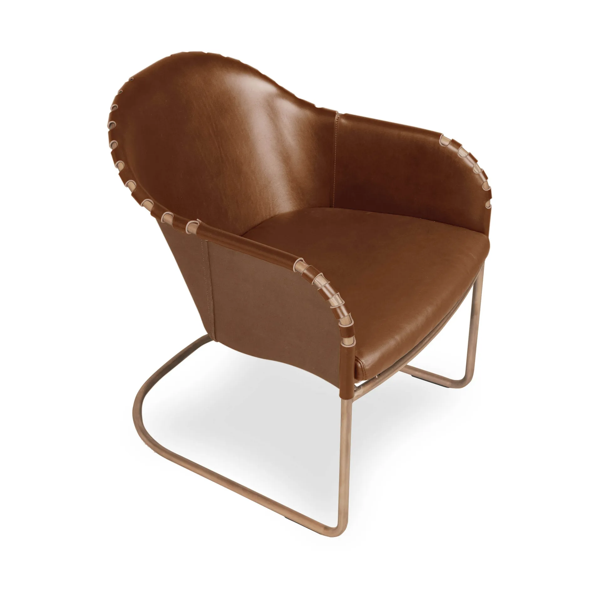 Fauteuil Ingo, Cognac-traité cuivre Källemo