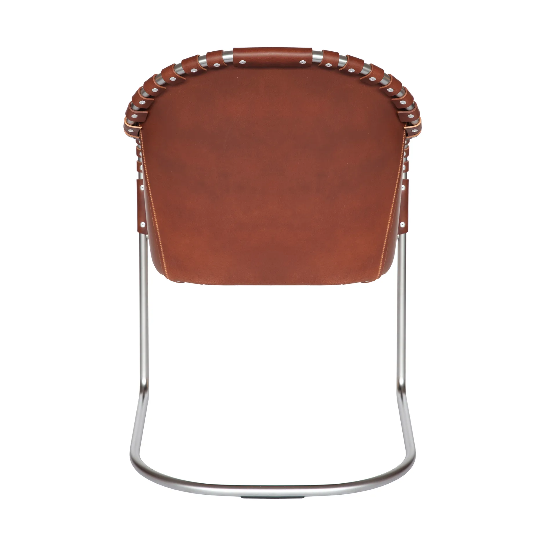 Fauteuil Star, Cuir brun vintage-chrome mat Källemo