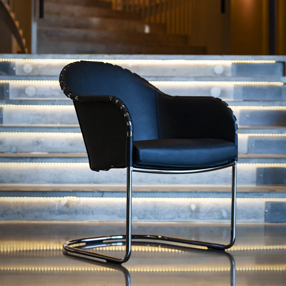 Fauteuil Star, Noir 9110-chrome Källemo