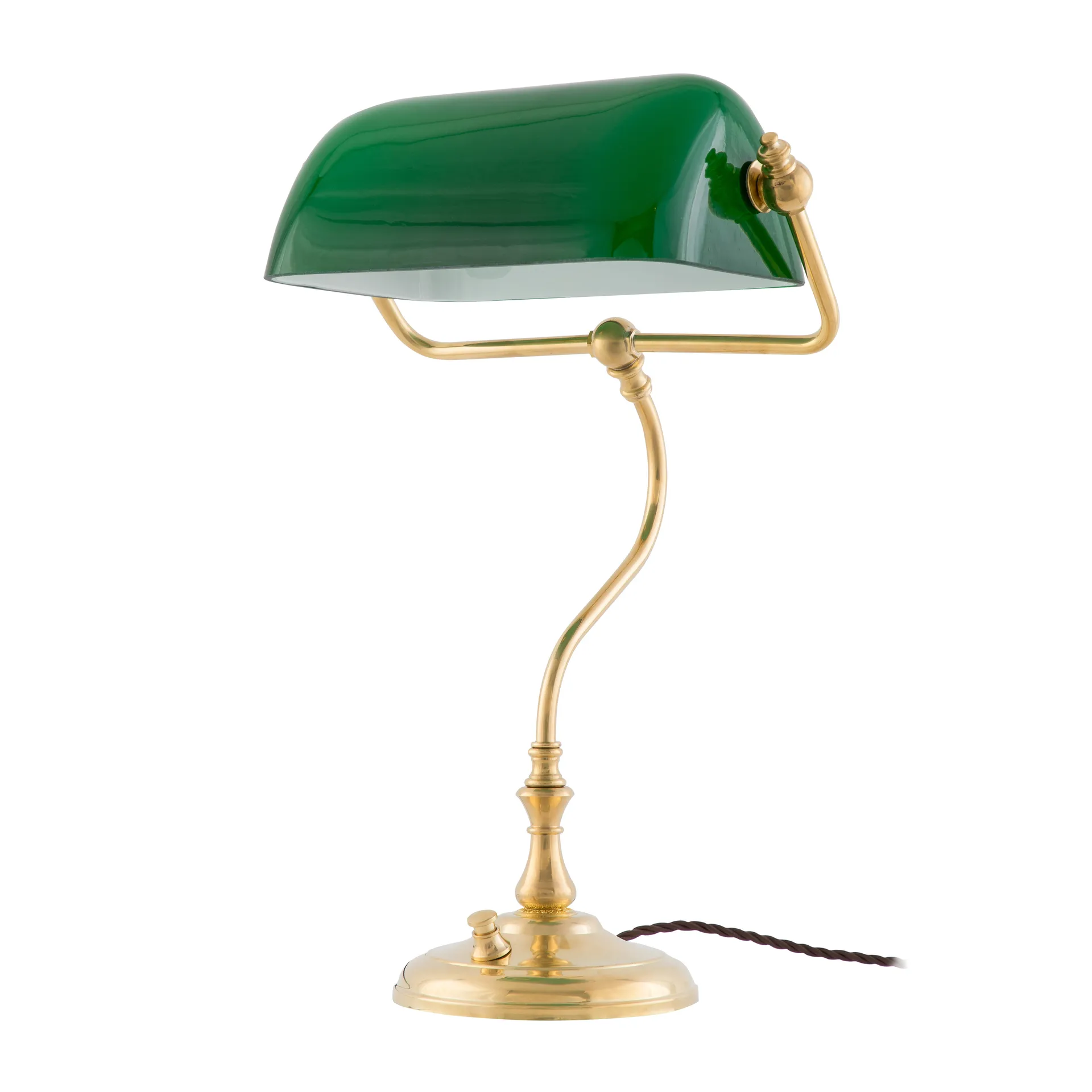 Lampe Lampe de table Bankir, Laiton-vert Karlskrona Lampfabrik
