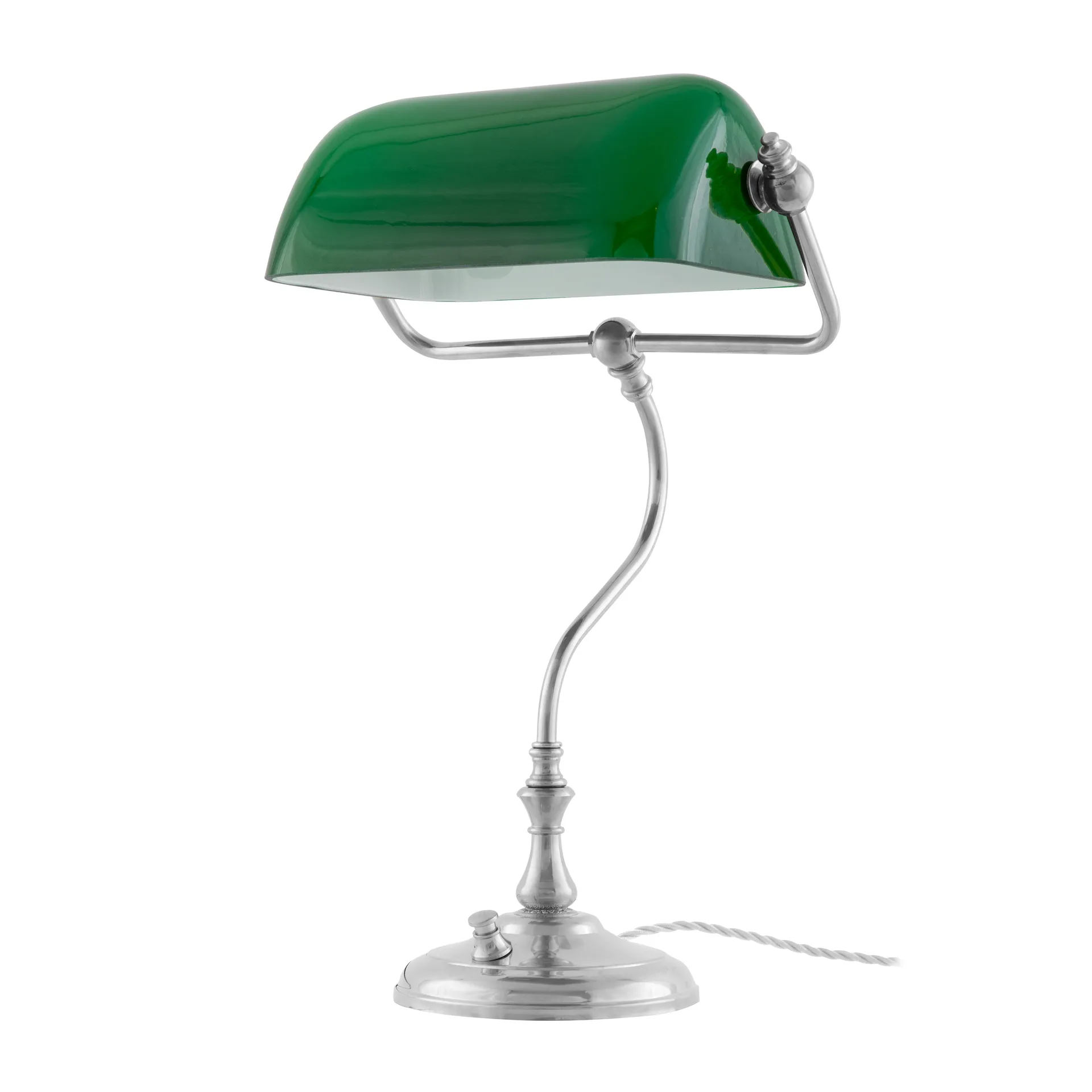 Lampe Lampe de table Bankir, Plaqué nickel-vert Karlskrona Lampfabrik