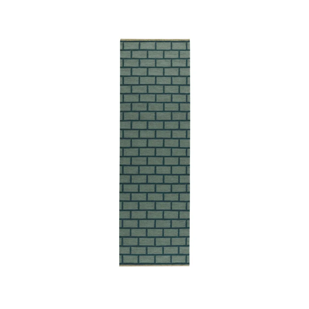Tapis de couloir Brick, green, 80x250 cm Kateha