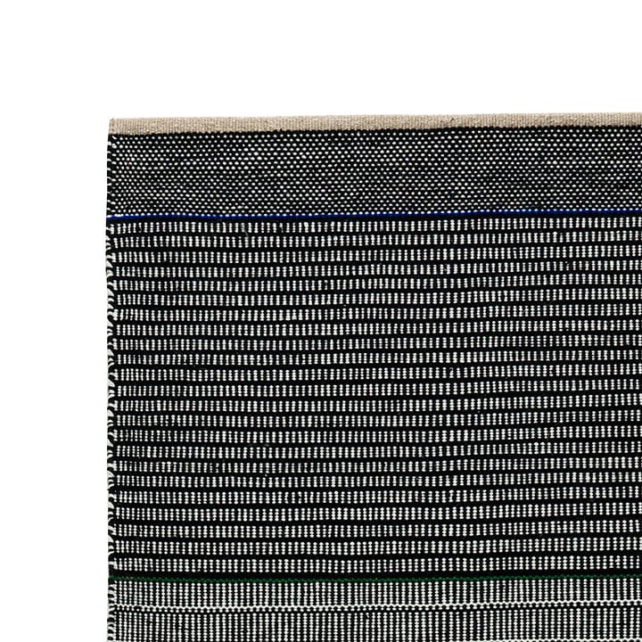 Tapis en laine Tribulus One 80x250cm - Noir, blanc, bleu, vert - Kateha