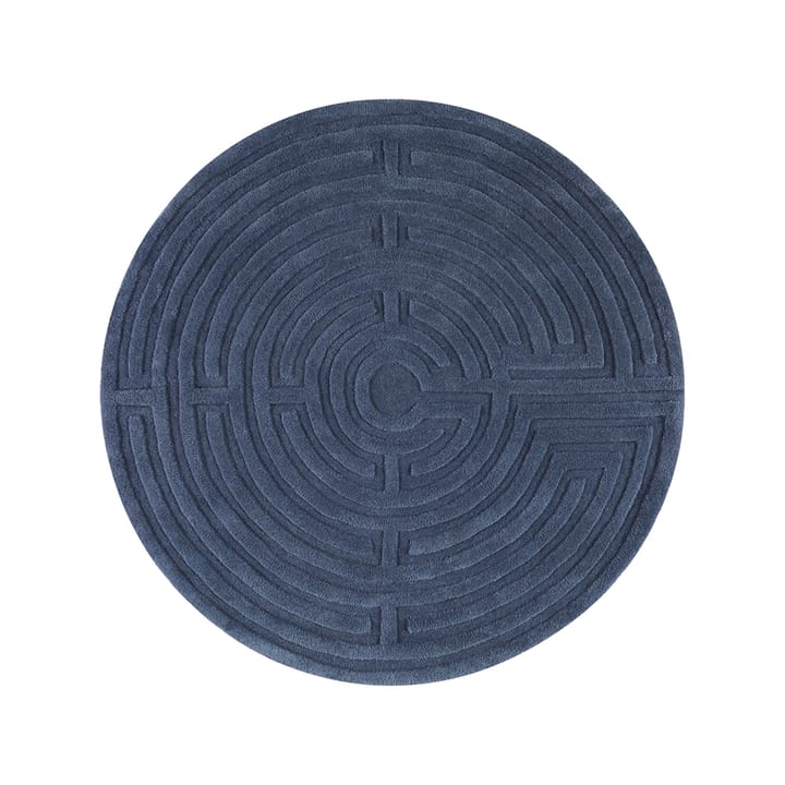 Tapis Minilabyrinthe rond - bleu orage, 130 cm - Kateha