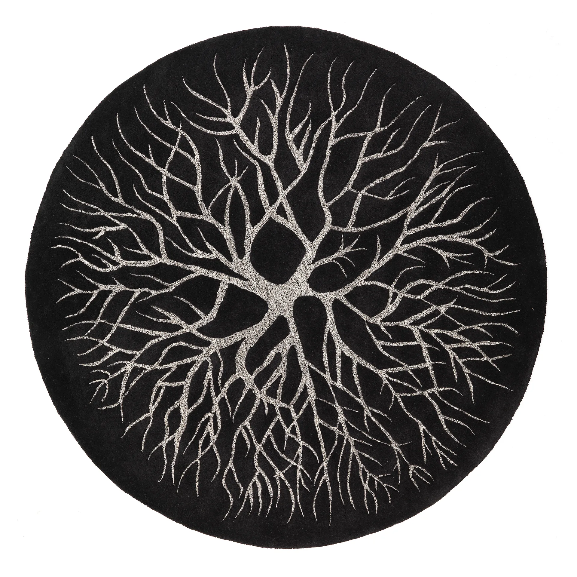 Tapis tissé à la main nid d'oiseau Ø 220 cm, Charcoal Kateha