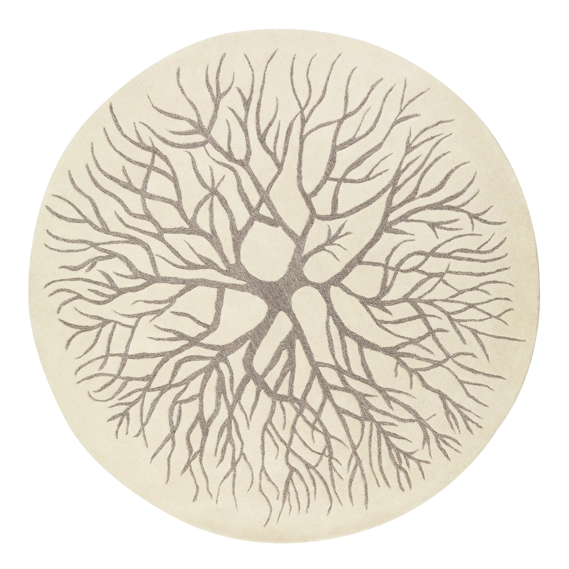 Tapis tissé à la main nid d'oiseau Ø 220 cm, White Kateha