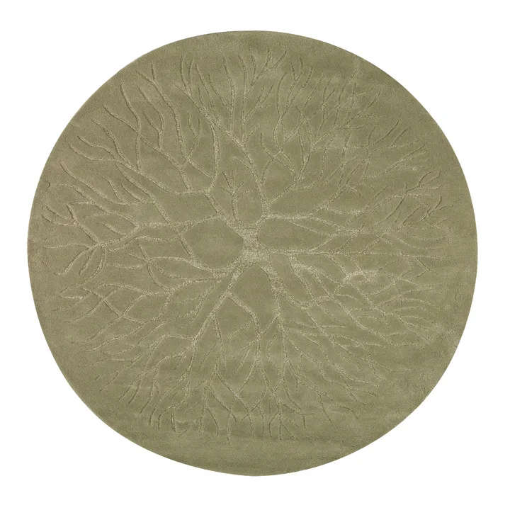 Tapis tissé à la main nid d'oiseau Ø 220 cm - Winter green - Kateha