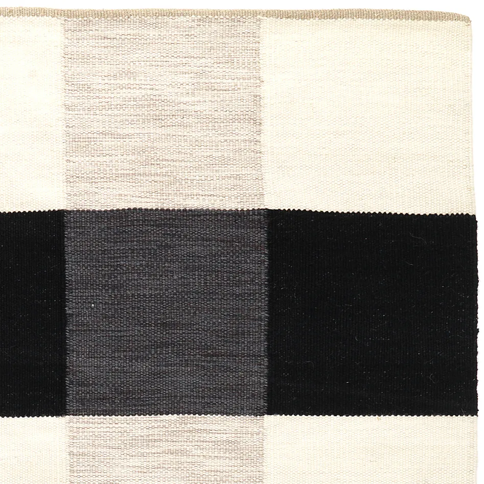 Tapis tissé à la main Night and Day 170x240 cm, Noir & blanc Kateha