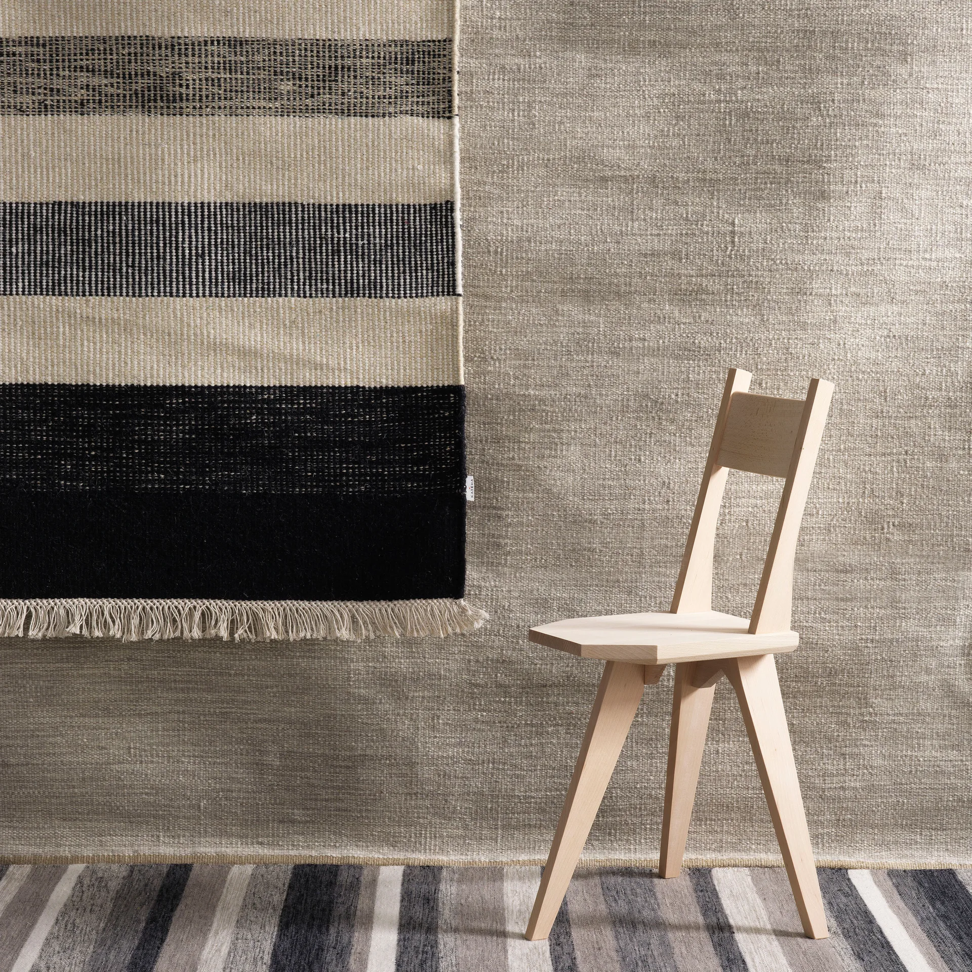 Tapis Tofta wave 200 x 300 cm, Blanc-noir Kateha