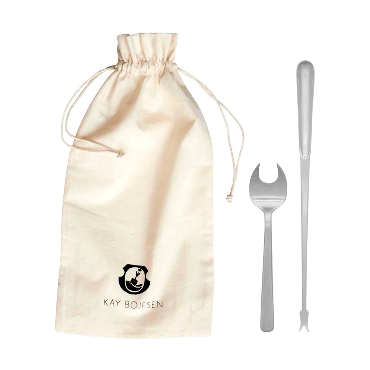 Kay Bojesen Couverts à fruits de mer Grand Prix 8 pièces Matte steel