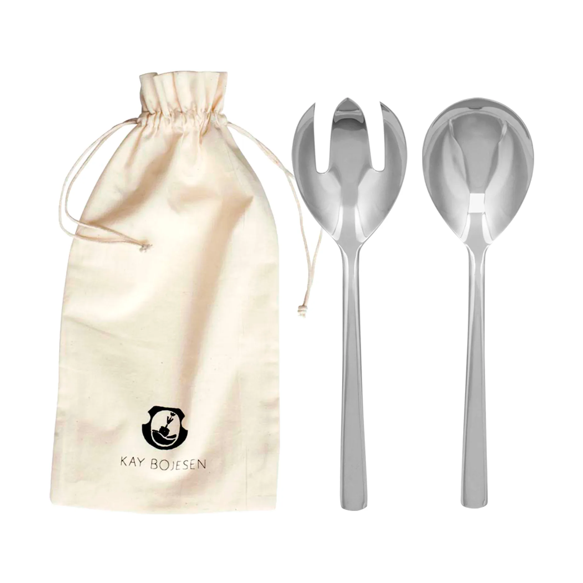 Couverts à salade Grand Prix 18,5 cm 2 pièces, Polished steel Kay Bojesen