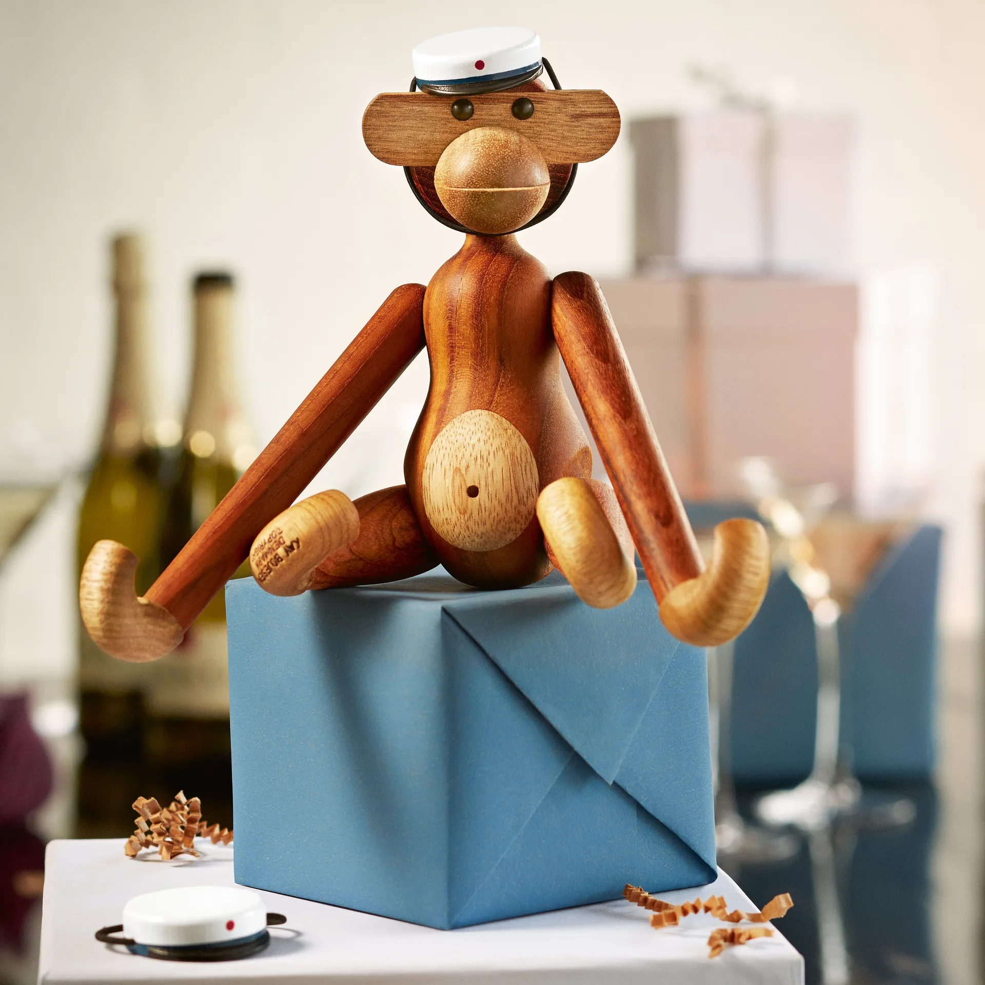 Casquette petit singe Kay Bojesen, Blanc-bleu Kay Bojesen Denmark