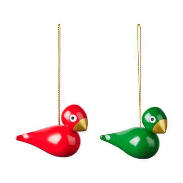 Décoration de Noël Kay Bojesen Christmas birds, Lot de 2 - Rouge-vert - Kay Bojesen Denmark