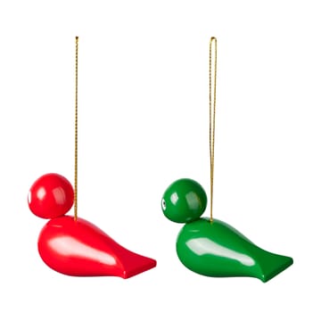 Décoration de Noël Kay Bojesen Christmas birds, Lot de 2 - Rouge-vert - Kay Bojesen Denmark
