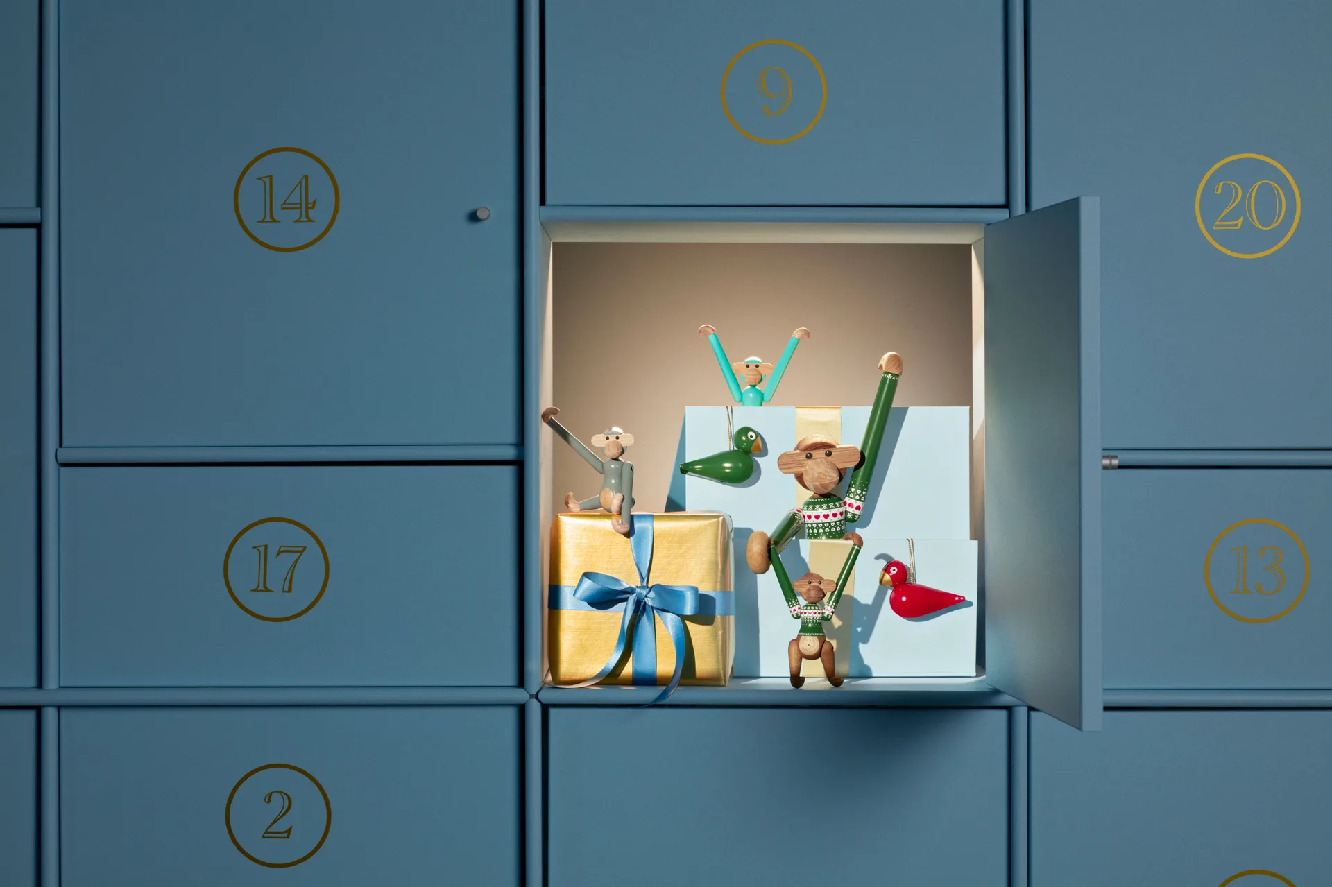 Décoration de Noël Kay Bojesen Christmas birds, Lot de 2, Rouge-vert Kay Bojesen Denmark