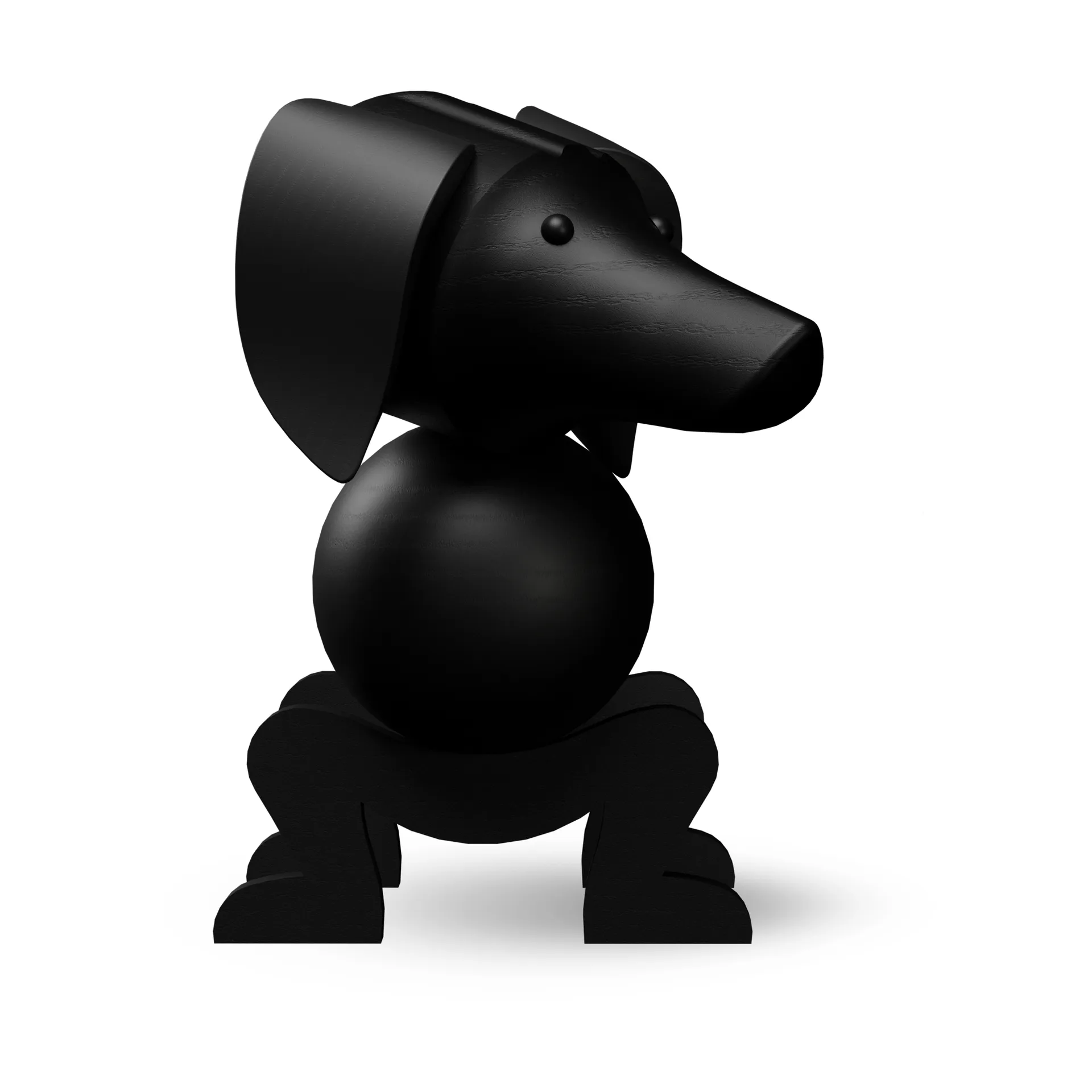 Kay Bojesen chien 28,5 cm, Chêne teinté foncé Kay Bojesen Denmark