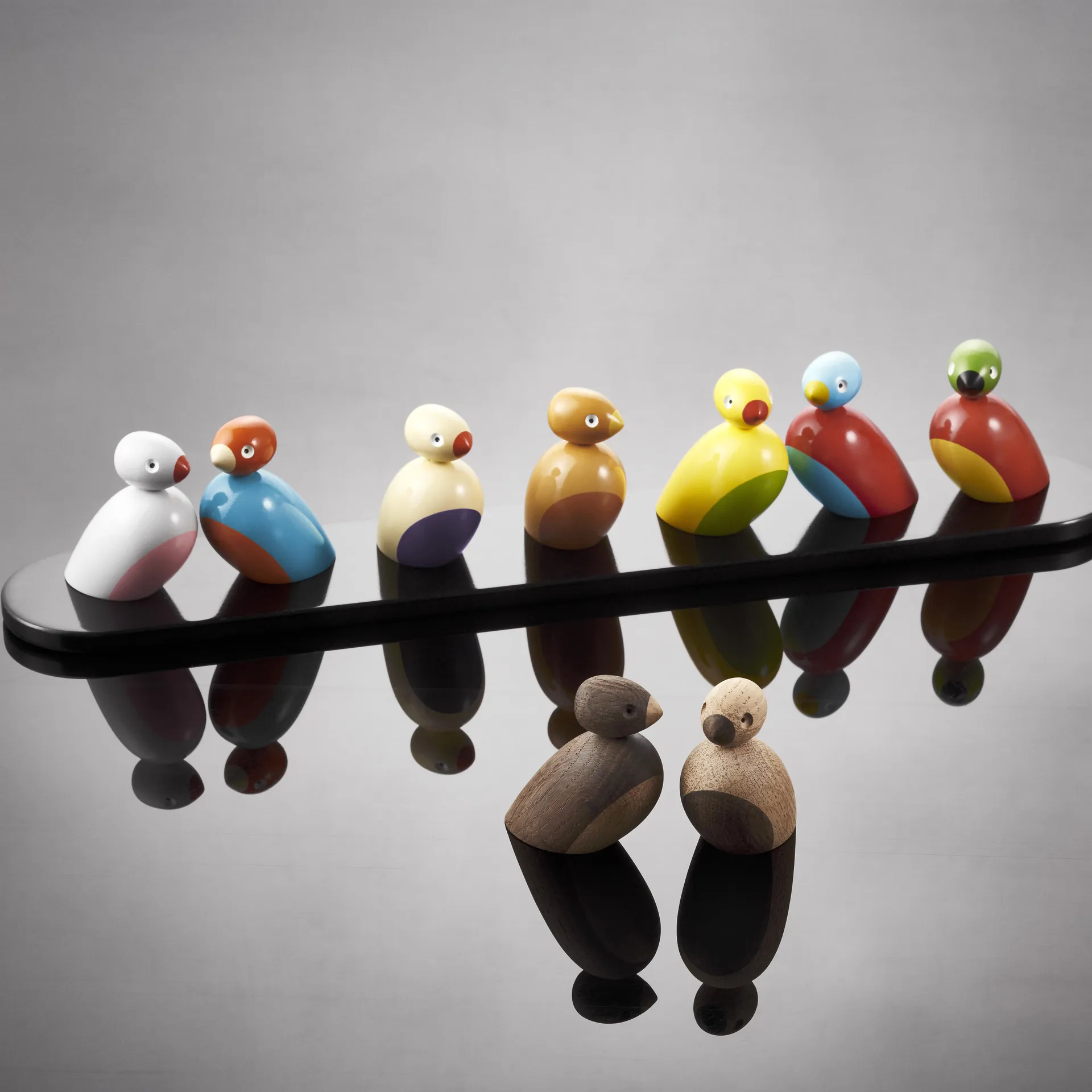 Moineaux Kay Bojesen lot de 2, chêne Kay Bojesen Denmark