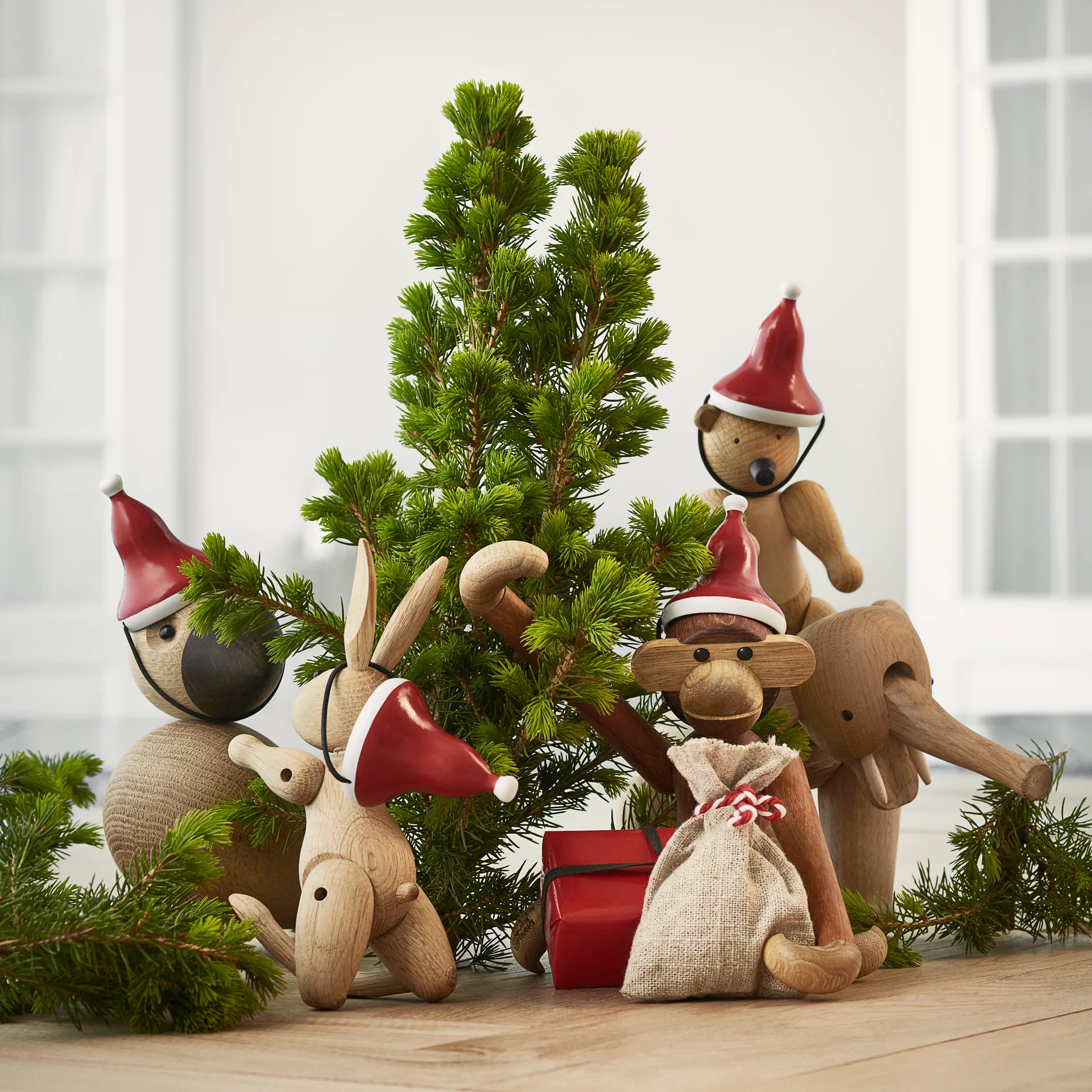 Petit singe avec bonnet de Père Noël Kay Bojesen Denmark