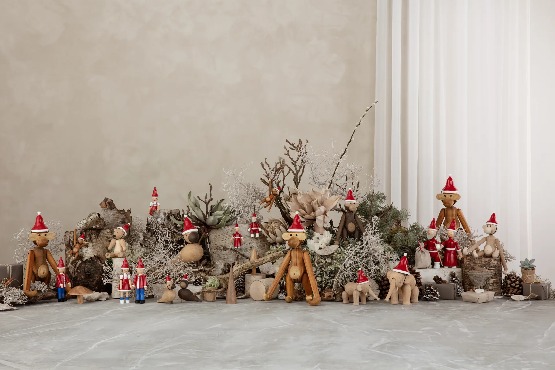 Petit singe avec bonnet de Père Noël Kay Bojesen Denmark