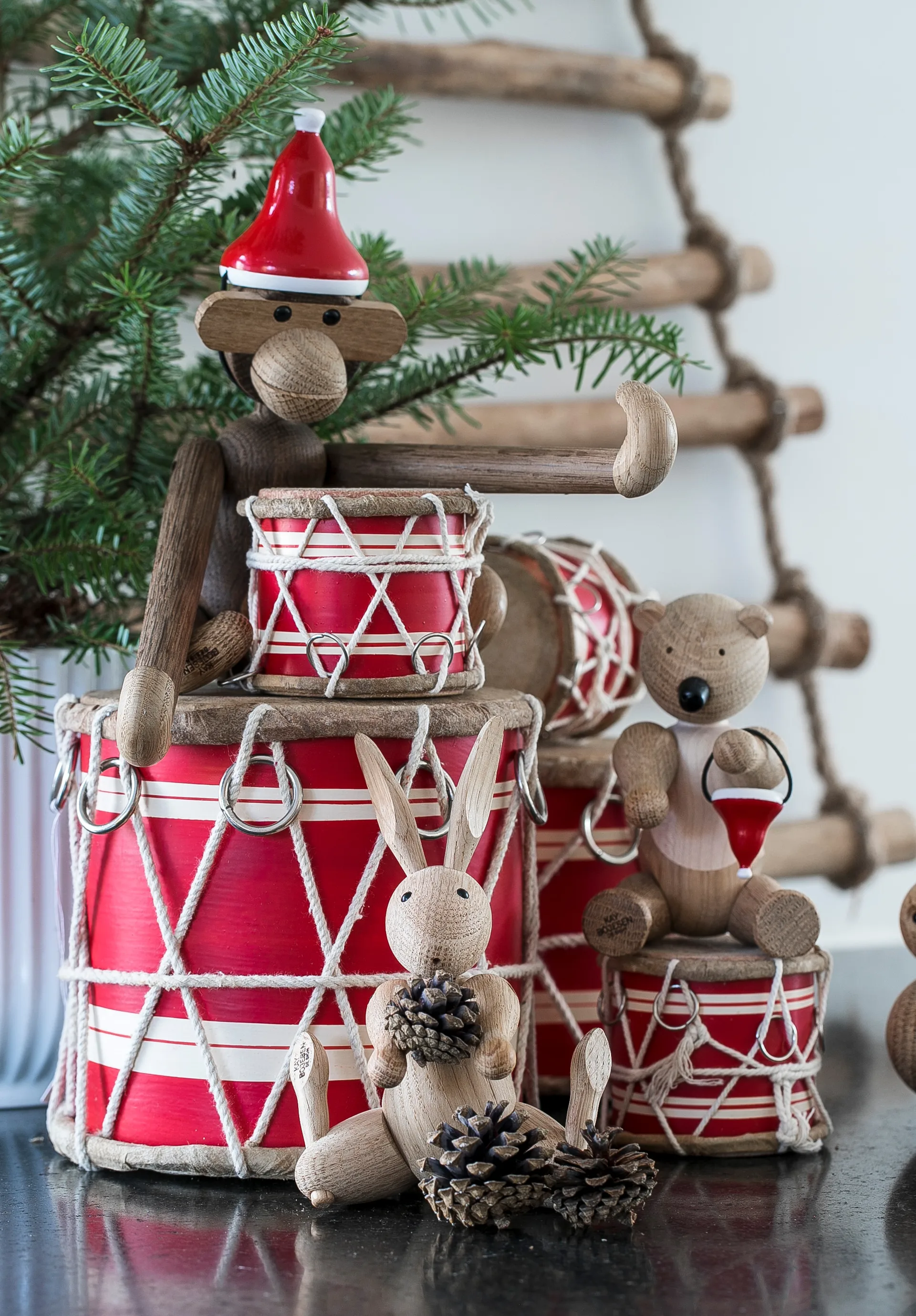 Petit singe avec bonnet de Père Noël Kay Bojesen Denmark