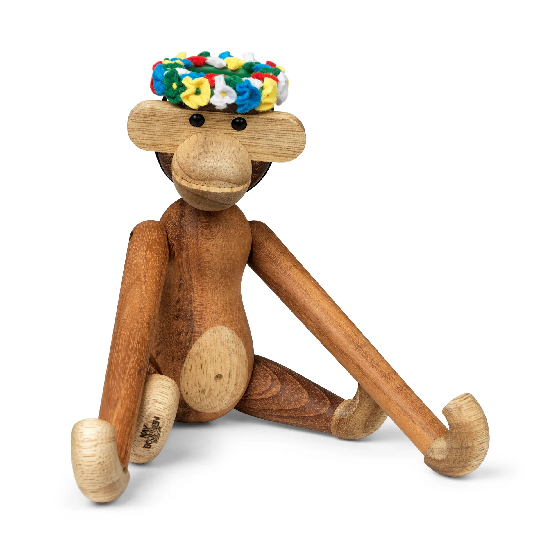 Petit singe Kay Bojesen avec couronne de fleurs,  Kay Bojesen Denmark