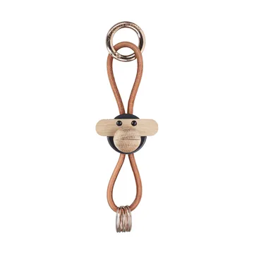 Porte-clés Kaj Bojesen singe - gris foncé, cuir naturel - Kay Bojesen Denmark