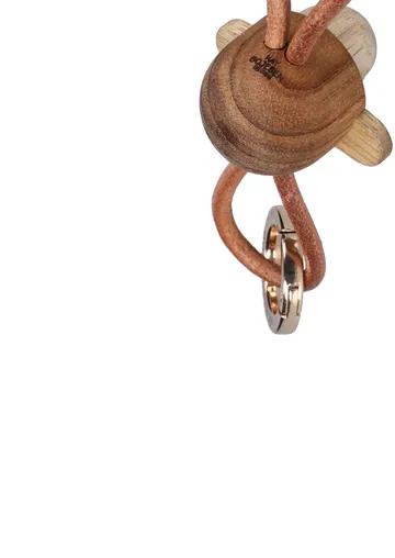 Porte-clés Kaj Bojesen singe - Teck-limba, cuir naturel - Kay Bojesen Denmark