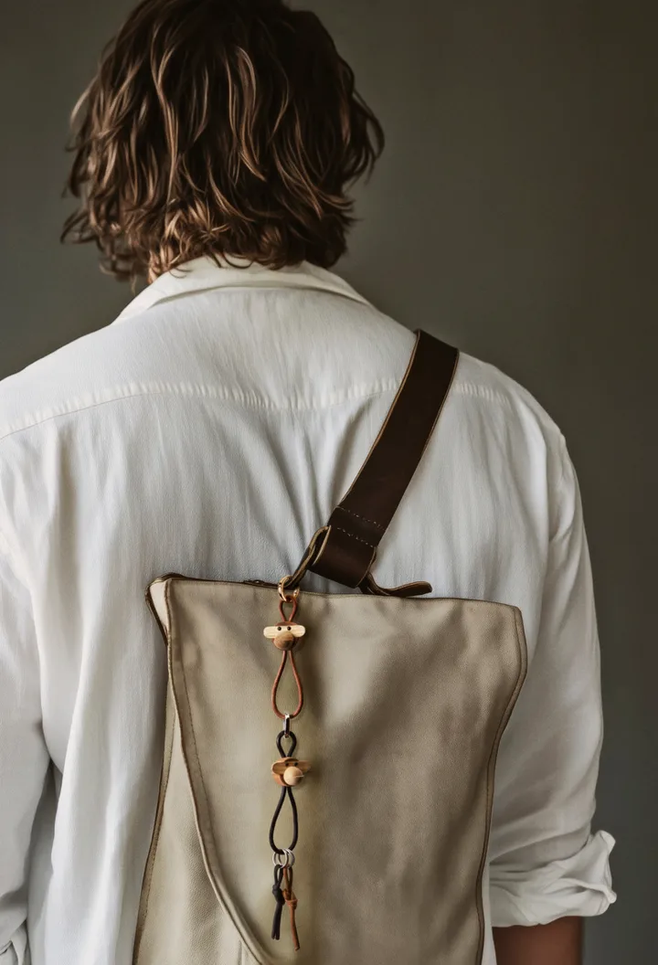 Porte-clés Kaj Bojesen singe - Teck-limba, cuir naturel - Kay Bojesen Denmark