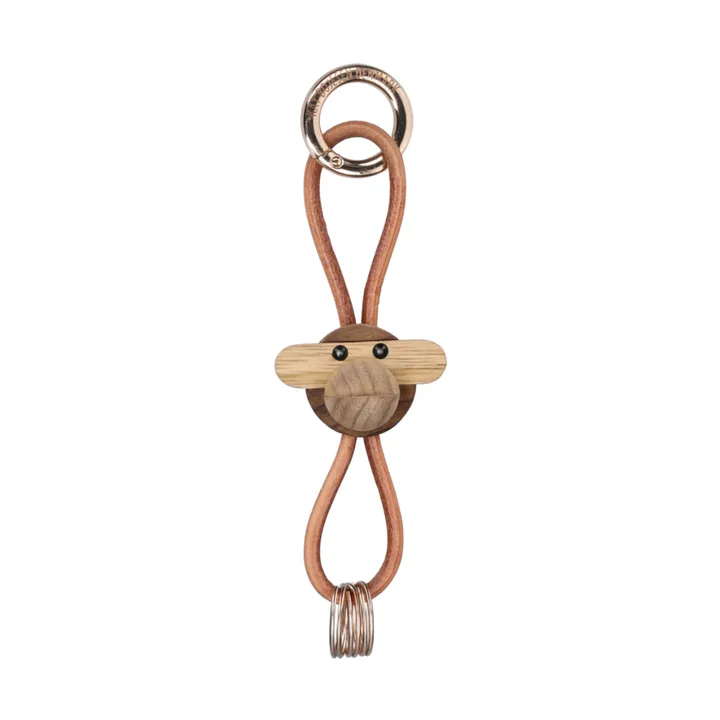 Porte-clés Kay Bojesen singe - Teck-limba, cuir naturel - Kay Bojesen Denmark