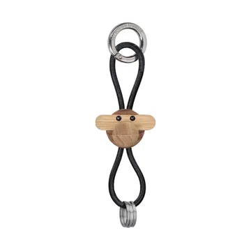 Porte-clés Kay Bojesen singe - Teck-limba, cuir noir - Kay Bojesen Denmark