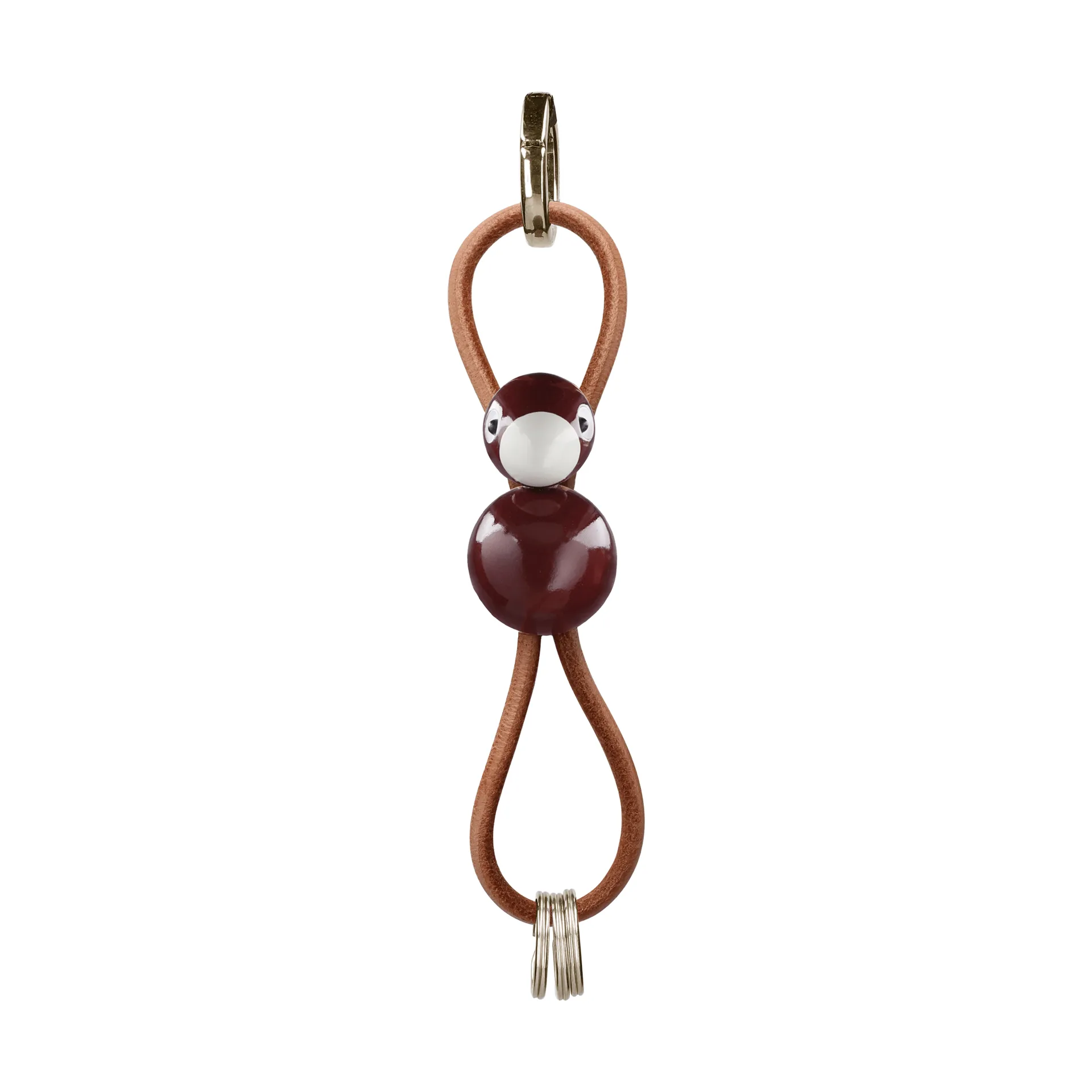 Porte-clés oiseau Kaj Bojesen, Bordeaux, cuir naturel Kay Bojesen Denmark