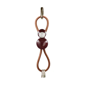 Porte-clés oiseau Kaj Bojesen - Bordeaux, cuir naturel - Kay Bojesen Denmark