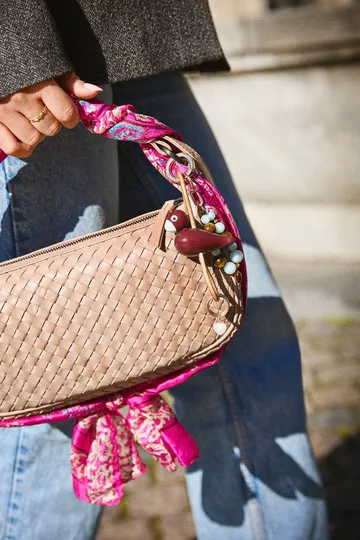 Porte-clés oiseau Kaj Bojesen - Bordeaux, cuir naturel - Kay Bojesen Denmark