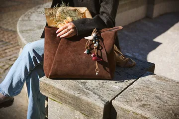 Porte-clés oiseau Kaj Bojesen - Bordeaux, cuir naturel - Kay Bojesen Denmark