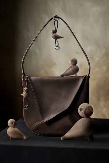 Porte-clés oiseau Kaj Bojesen - Chêne, cuir naturel - Kay Bojesen Denmark