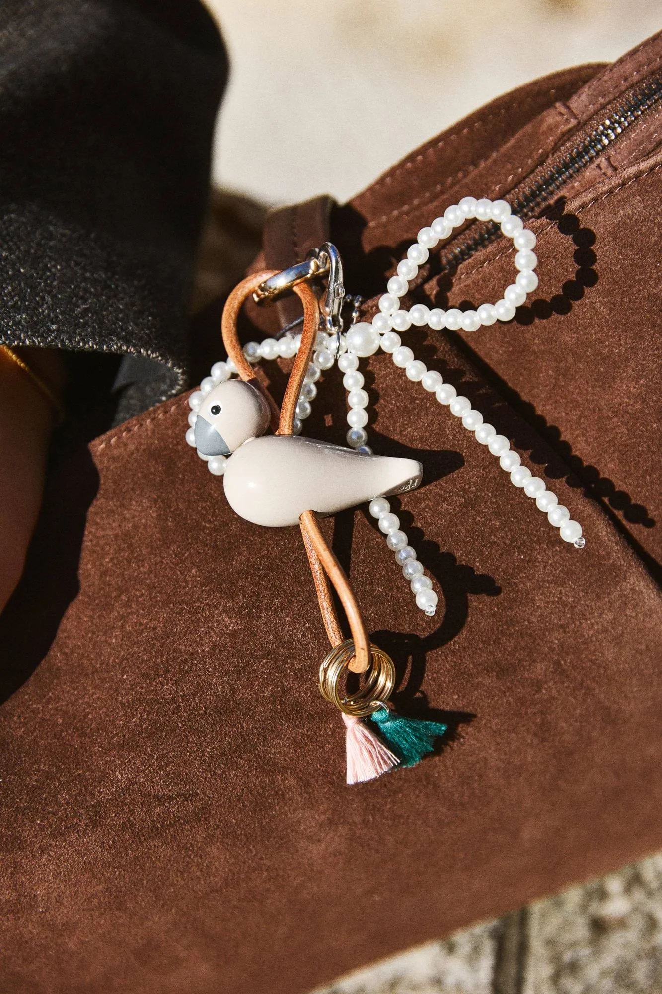 Porte-clés oiseau Kaj Bojesen, Sand, naturläder Kay Bojesen Denmark