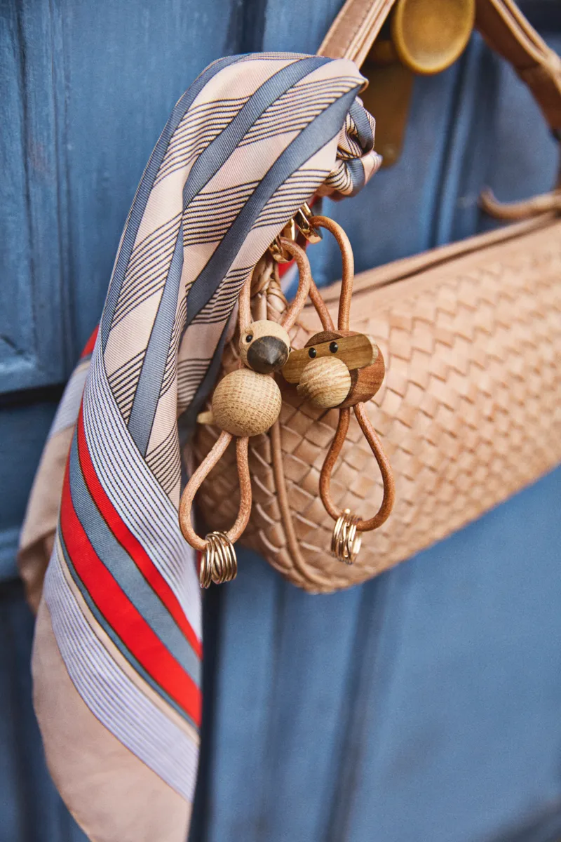 Porte-clés oiseau Kay Bojesen, Chêne, cuir naturel Kay Bojesen Denmark