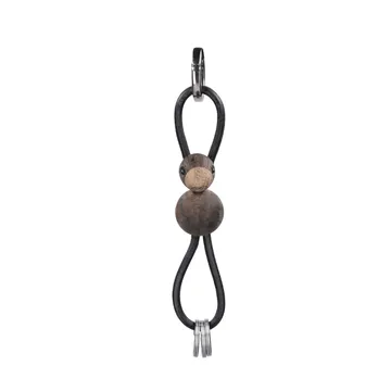 Porte-clés oiseau Kay Bojesen - Chêne fumé, cuir noir - Kay Bojesen Denmark