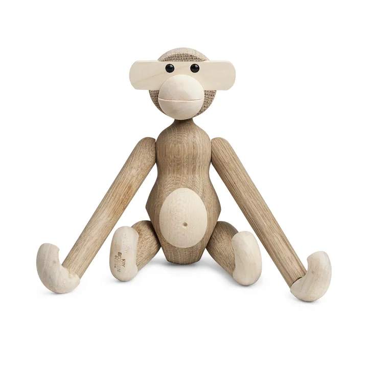 Singe en bois Kay Bojesen petit - chêne non traité et érable, 20 cm - Kay Bojesen Denmark