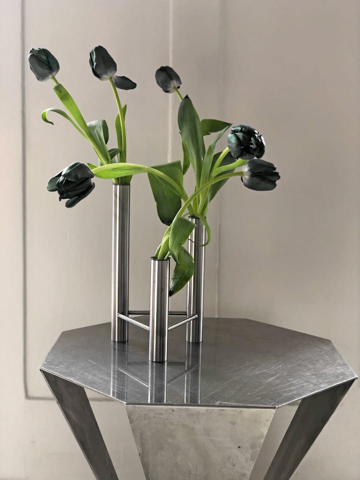 Vase et bougeoir VISTA - Matte steel - Kay Bojesen