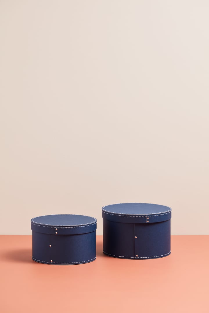 Boîte de stockage Kid's Base ronde 2 pièces, Bleu foncé Kid's Concept