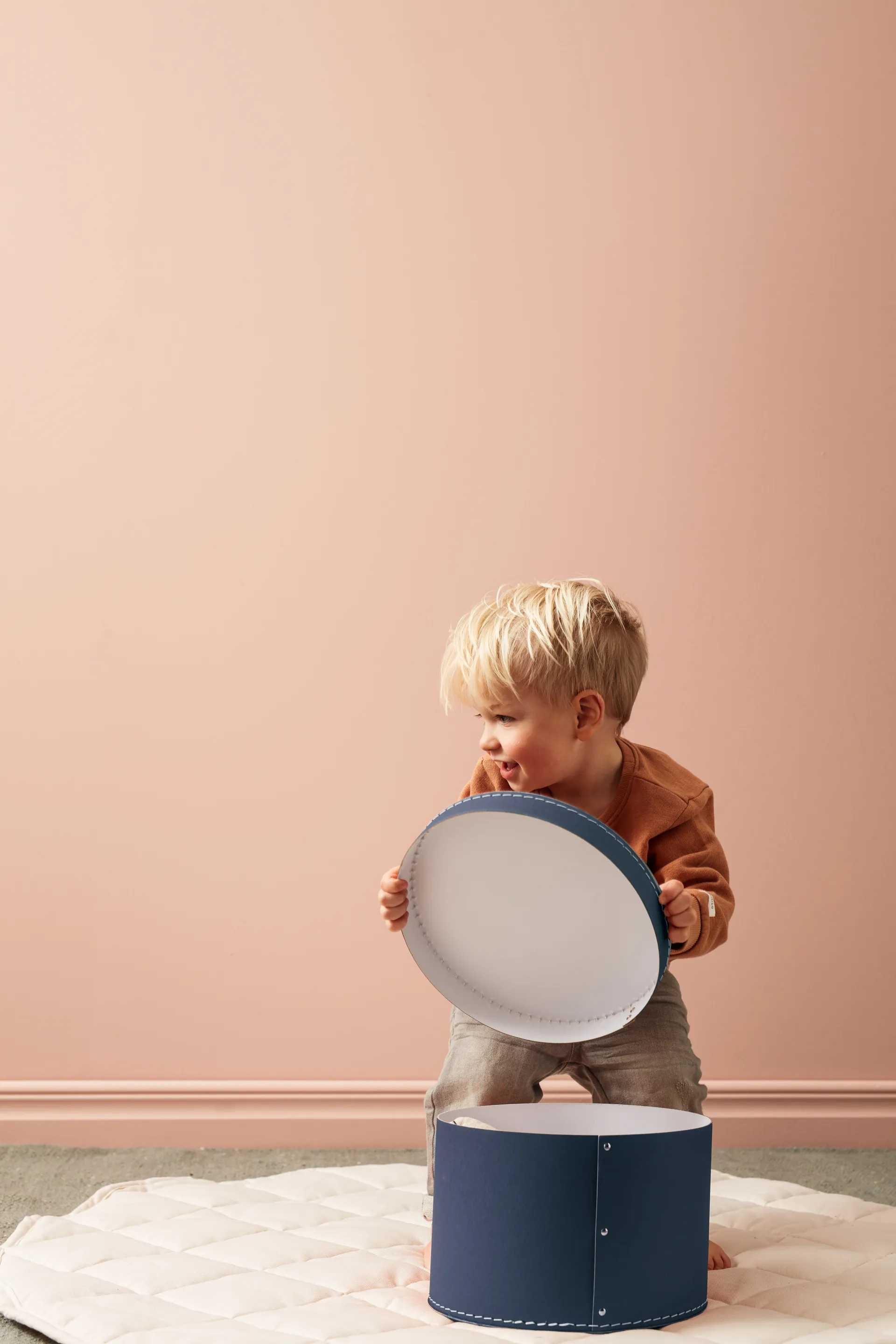 Boîte de stockage Kid's Base ronde 2 pièces, Bleu foncé Kid's Concept