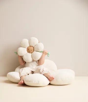 Coussin Blomma - Blanc-vert-jaune - Kid's Concept