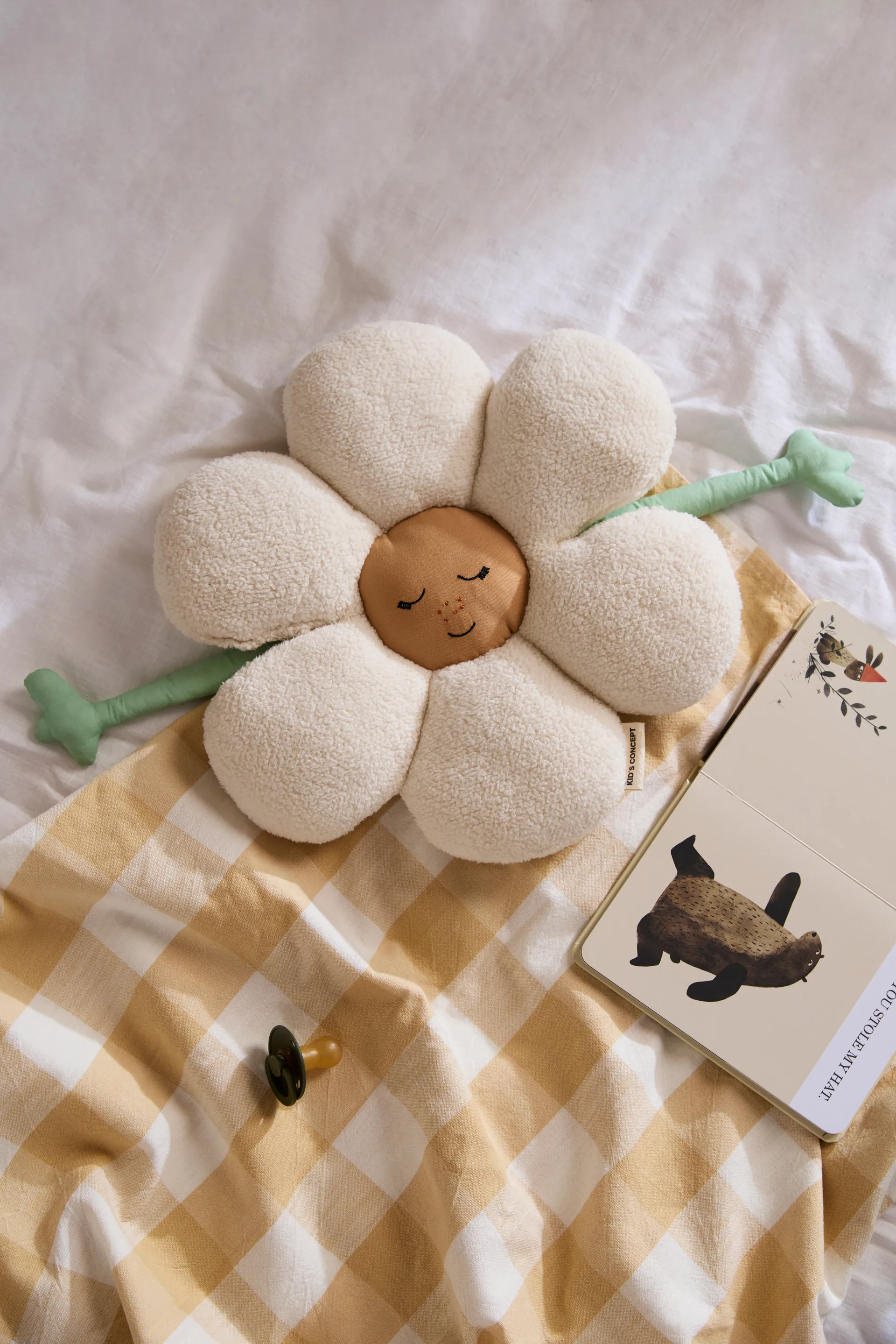 Coussin Blomma, Blanc-vert-jaune Kid's Concept