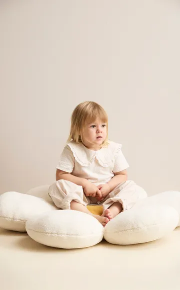 Coussin de sol Blomma - Ivoire naturel, Ø100x15 cm - Kid's Concept