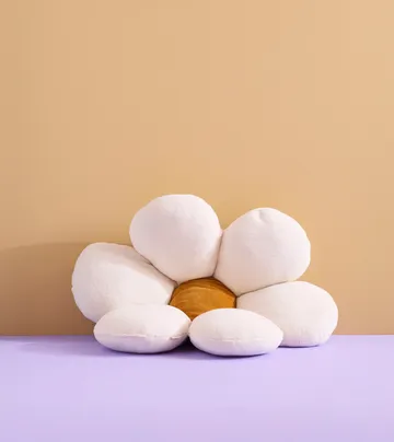 Coussin de sol Blomma - Ivoire naturel, Ø100x15 cm - Kid's Concept