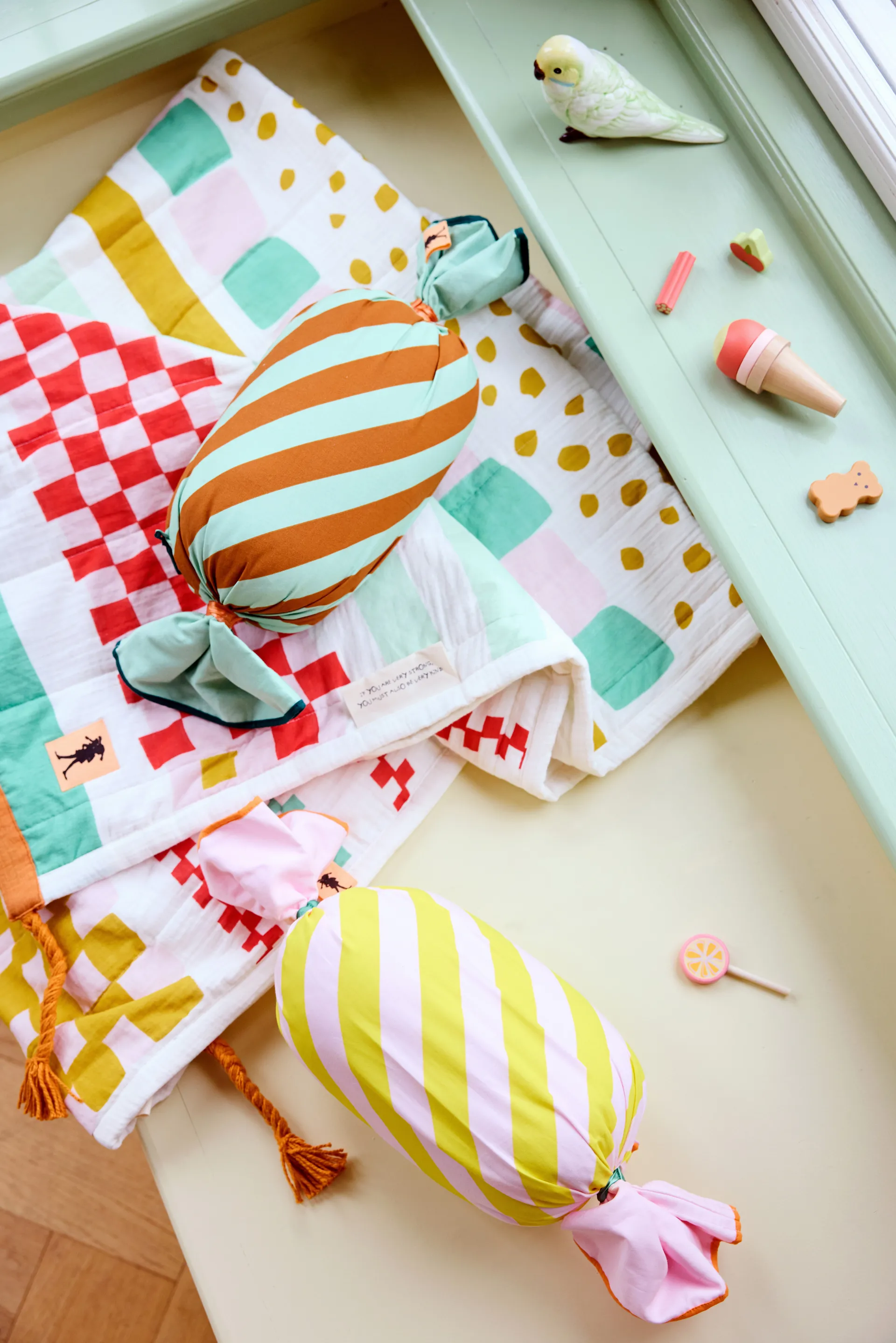 Coussin Pippi bonbon, Vert Kid's Concept