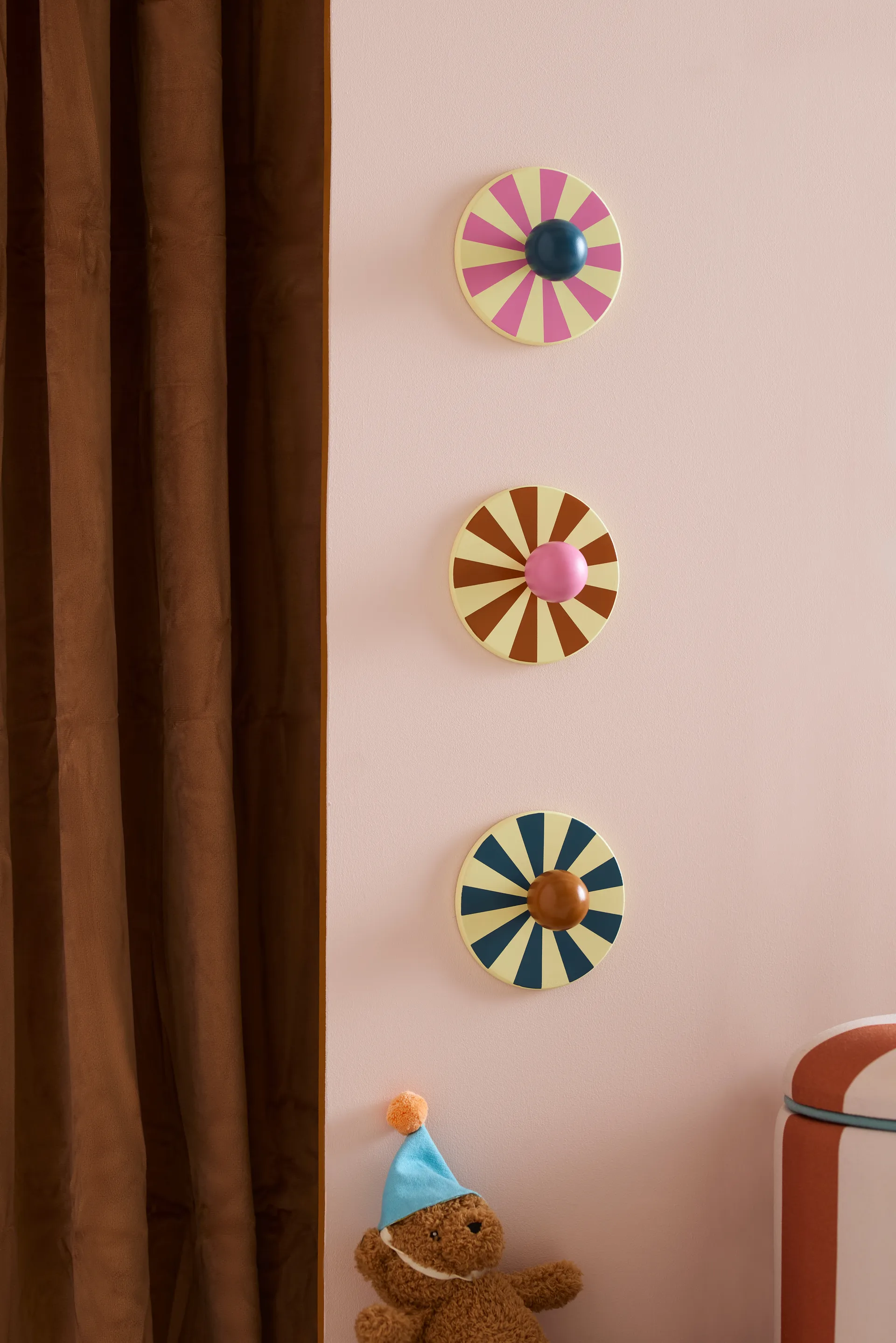 Crochets Cirkus 3 pièces, Multi, Ø10x4,4 cm Kid's Concept