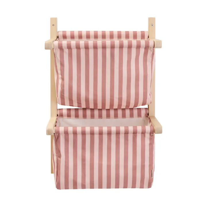 Étagère à sacs à rayures - Rose brun, 40x19x60 cm - Kid's Concept